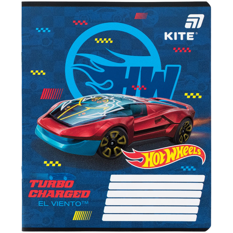 Зошит шкільний Kite Hot Wheels HW26-232, 12 аркушів, клітинка