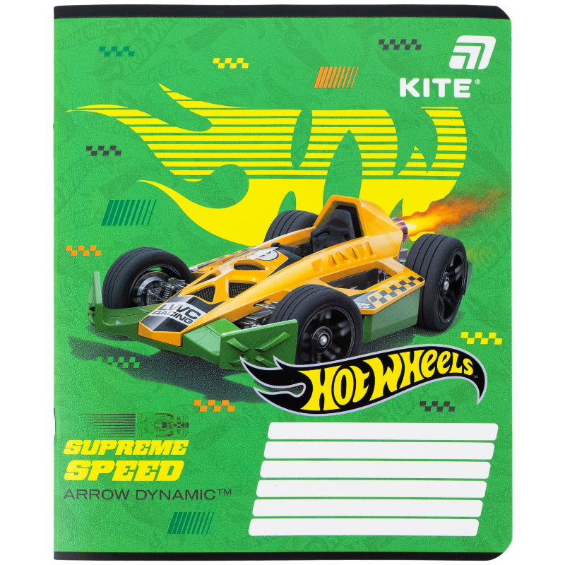 Зошит шкільний Kite Hot Wheels HW26-232, 12 аркушів, клітинка