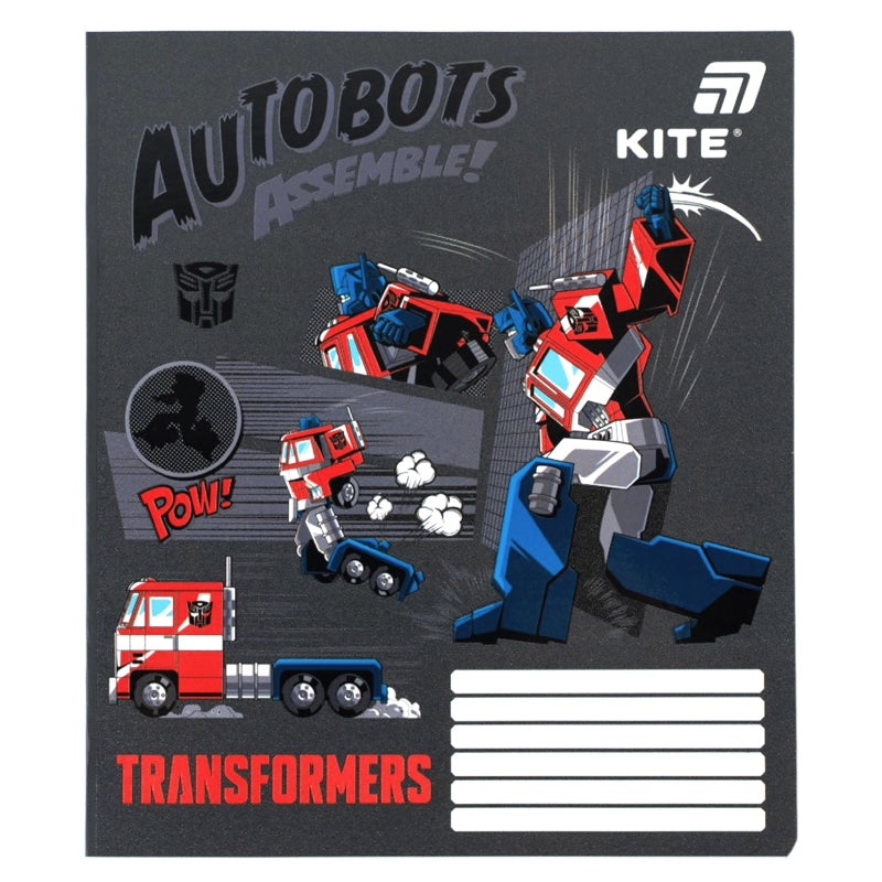 Тетрадь школьная Kite Transformers TF26-232, 12 листов, клетка