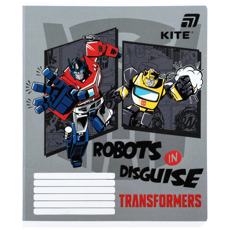 Тетрадь школьная Kite Transformers TF26-232, 12 листов, клетка