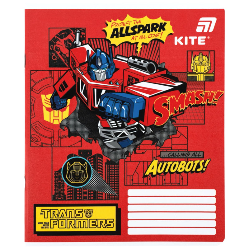 Тетрадь школьная Kite Transformers TF26-232, 12 листов, клетка