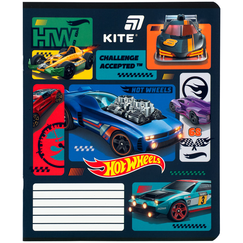 Зошит шкільний Kite Hot Wheels HW26-234, 12 аркушів, лінія