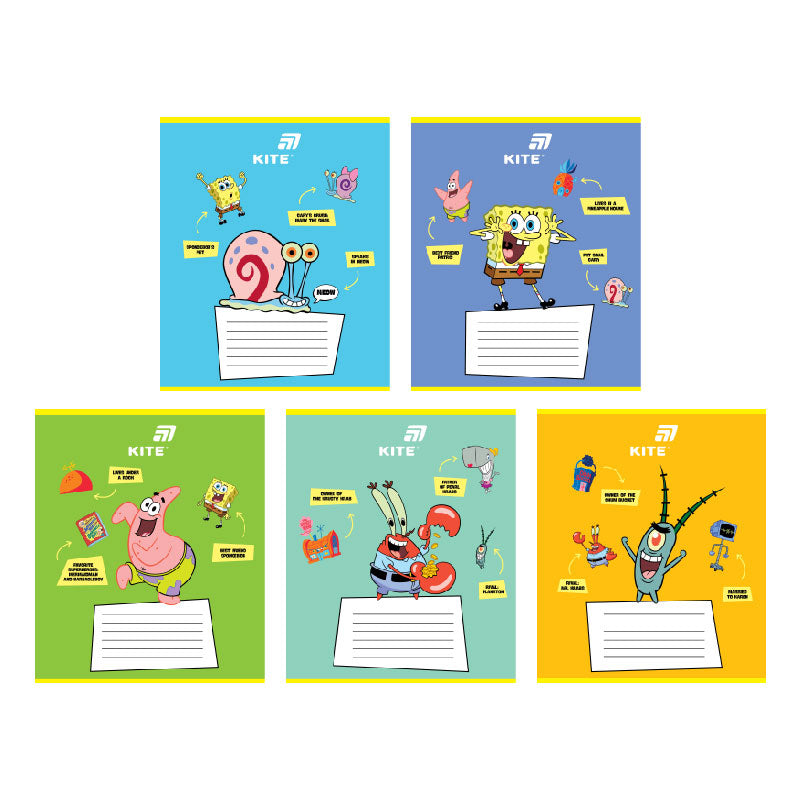 Зошит шкільний Kite Sponge Bob SB26-232, 12 аркушів, клітинка