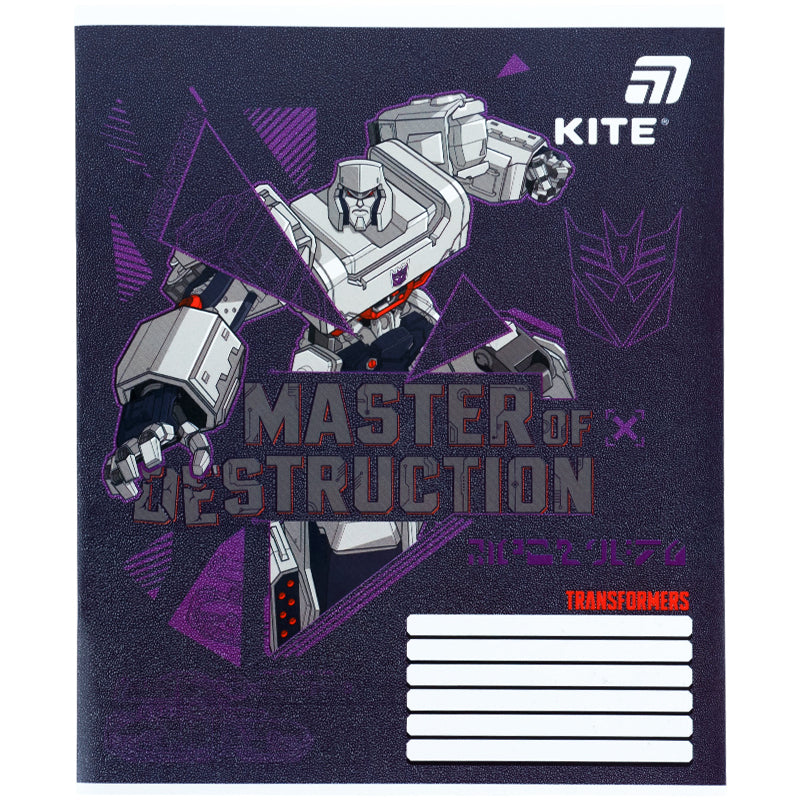 Зошит шкільний Kite Transformers TF26-235, 12 аркушів, коса лінія