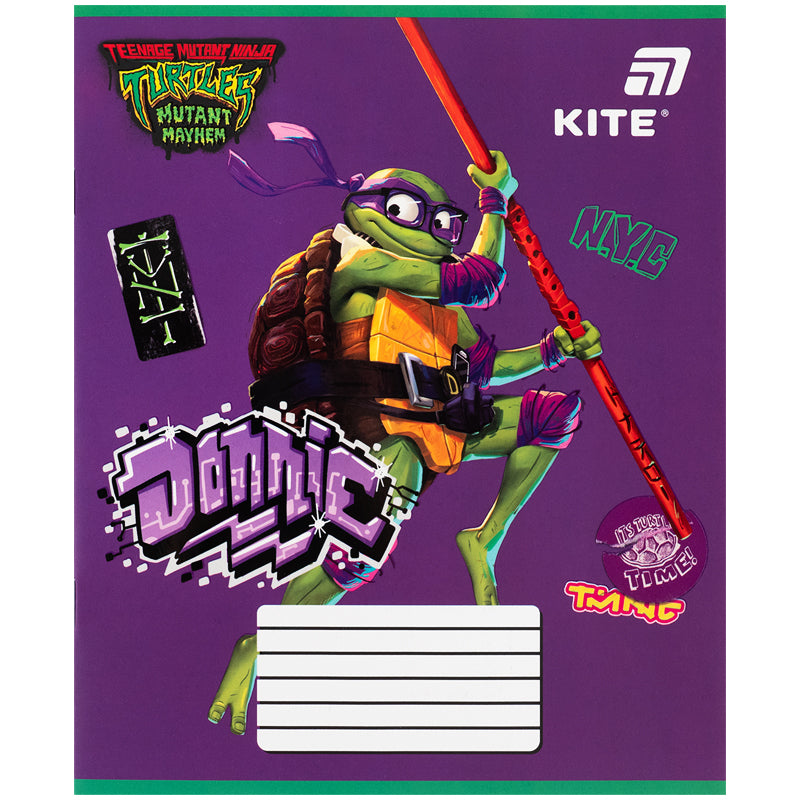 Зошит шкільний Kite Ninjia Turtles NT26-235, 12 аркушів, коса лінія