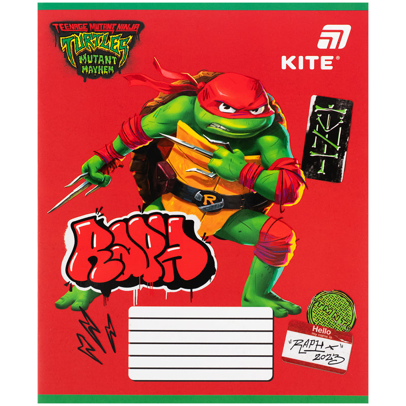 Зошит шкільний Kite Ninjia Turtles NT26-235, 12 аркушів, коса лінія