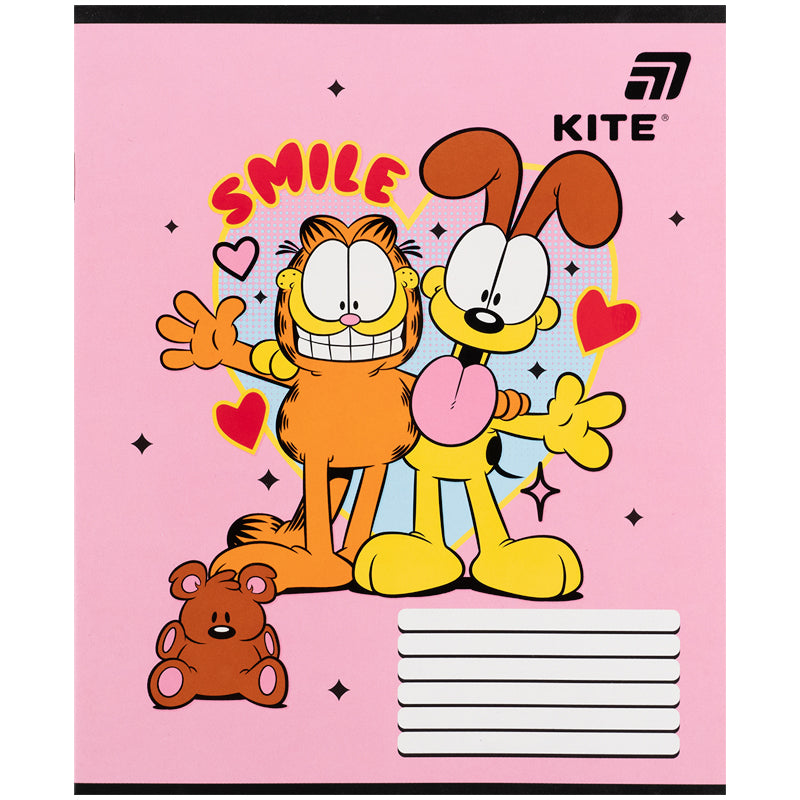 Тетрадь школьная Kite Garfield GF26-235, 12 листов, косая линия