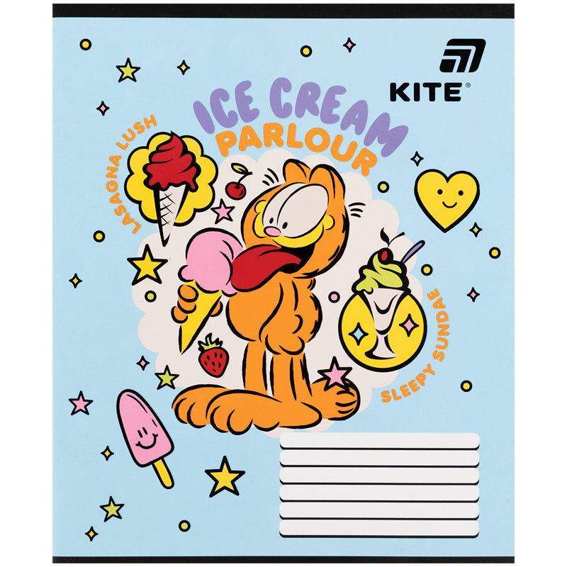 Тетрадь школьная Kite Garfield GF26-235, 12 листов, косая линия