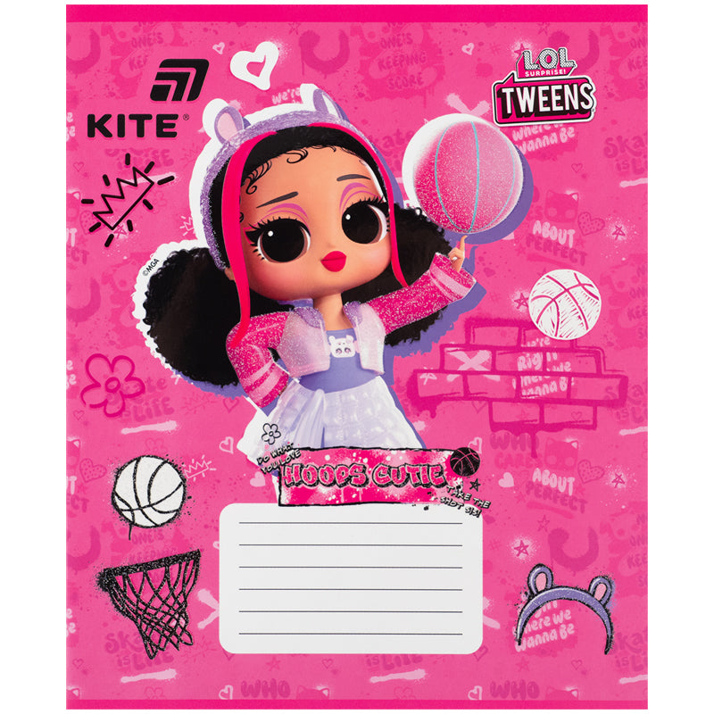 Тетрадь школьная Kite LOL LO26-235, 12 листов, косая линия