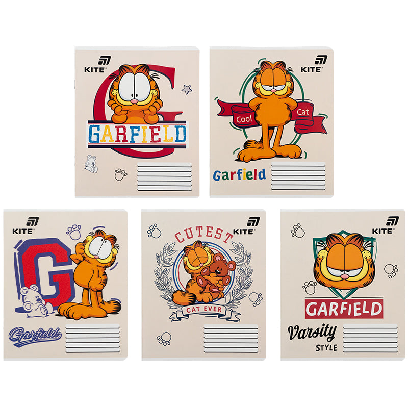 Тетрадь школьная Kite Garfield GF26-236, 18 листов, клетка