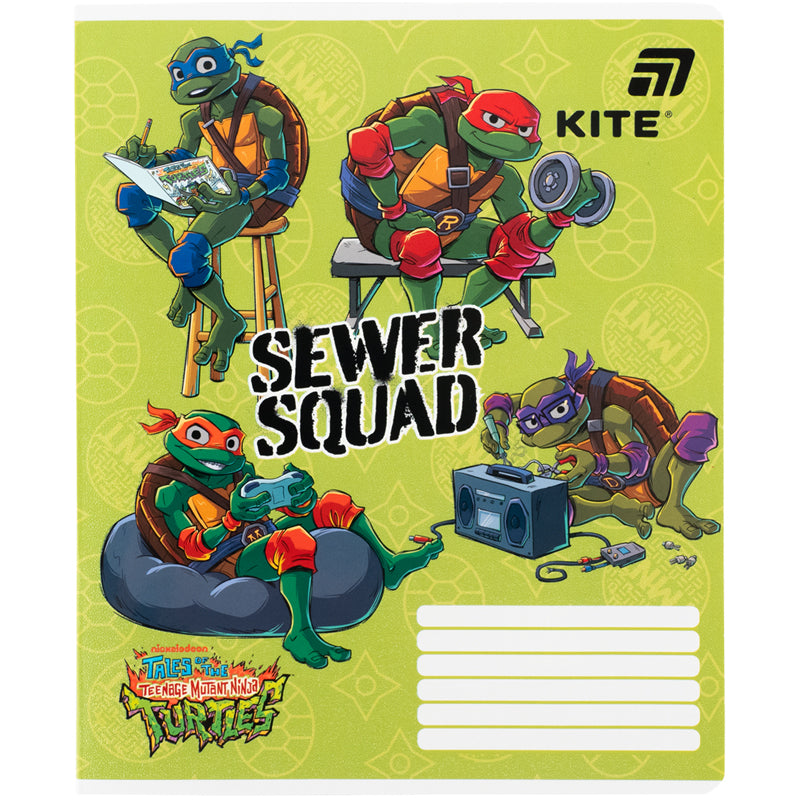 Зошит шкільний Kite Ninjia Turtles NT26-236, 18 аркушів, клітинка