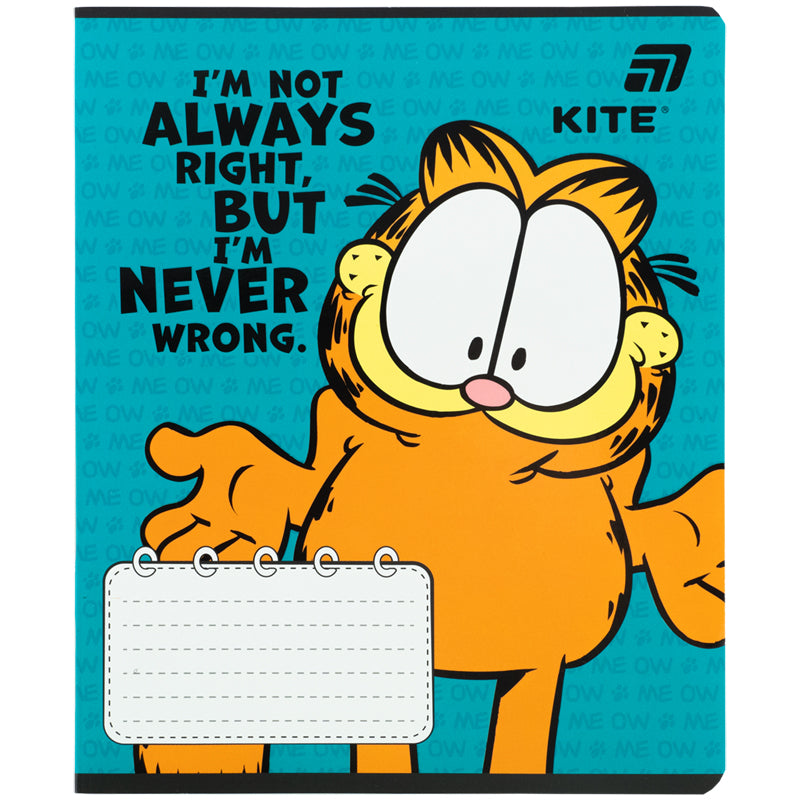 Тетрадь школьная Kite Garfield GF26-237, 18 листов, линия