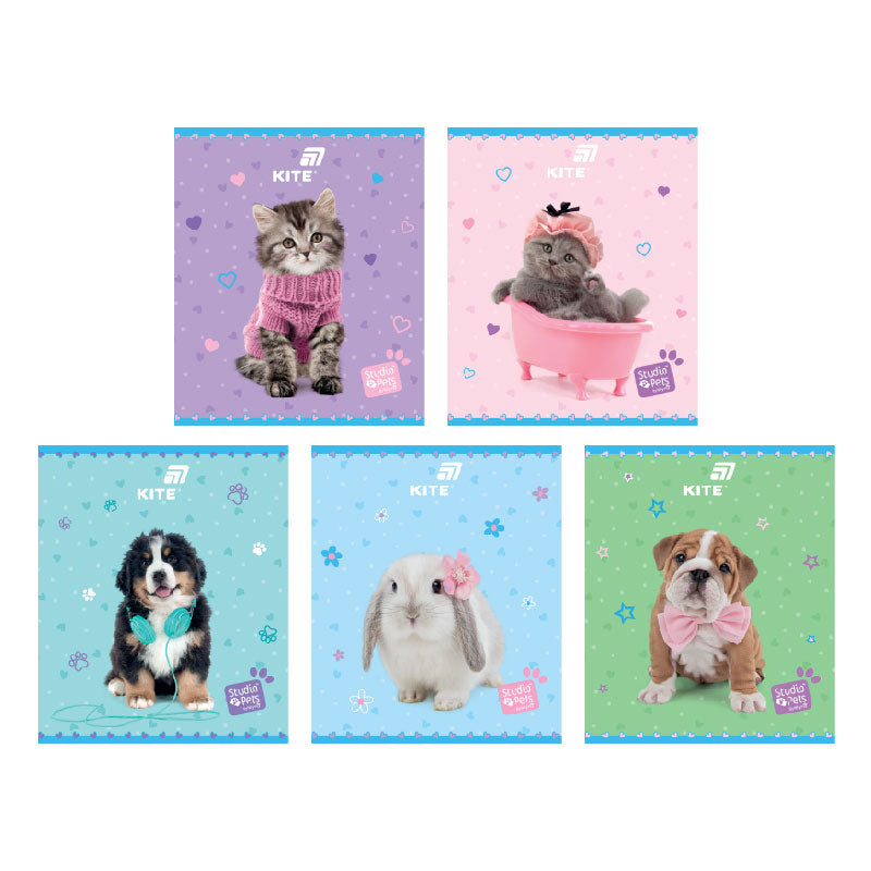 Тетрадь школьная Kite Studio Pets SP26-238, 24 листа, клетка