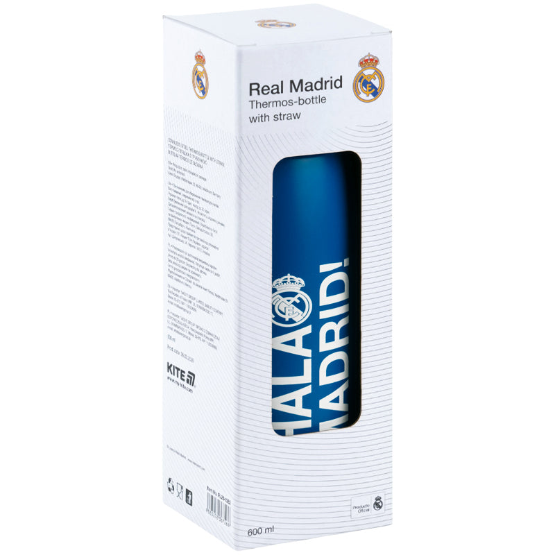 Термобутылка с трубочкой RL26-1262, 600мл, FC Real Madrid