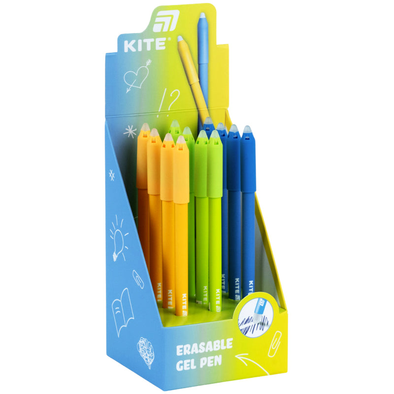 Ручка гелева "пиши-стирай" Kite Color K26-350-2, синя