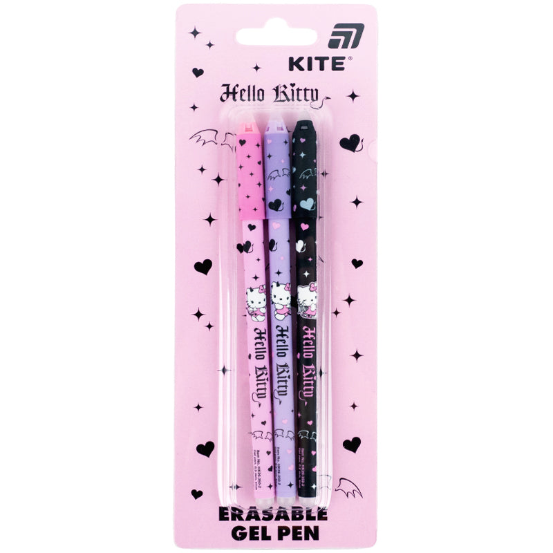 Ручка гелевая "пиши-стирай" Kite Hello Kitty HK26-350-2/3BL, набір 3шт, синяя