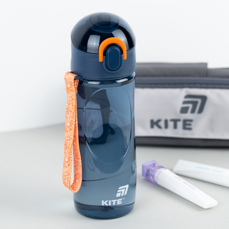 Пляшечка для води Kite K26-400-4, 530 мл, темно-сіра