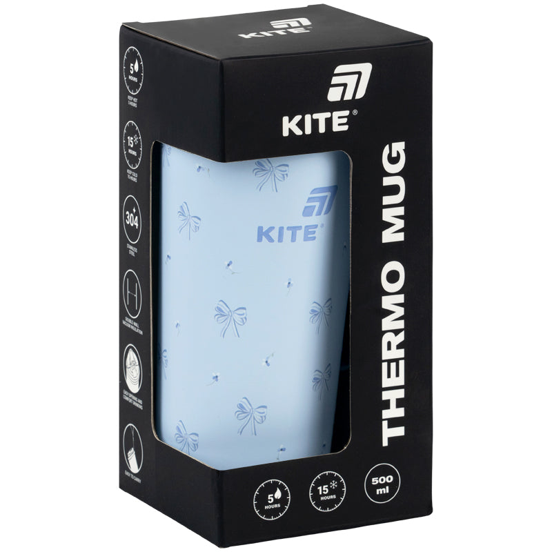 Термочашка Kite K26-1226-3, 500 мл, голубая
