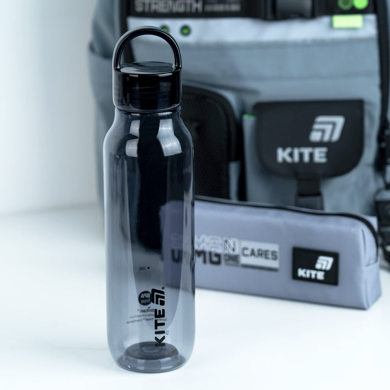 Пляшка для води Kite K26-1313-2, 670 мл, чорна