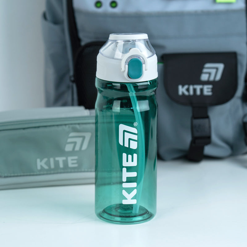 Пляшечка для води Kite K26-1315-1, 630 мл, зелено-сіра