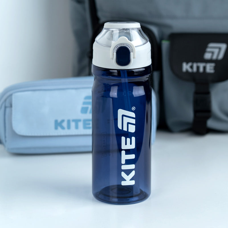Бутылочка для воды Kite K26-1315-3, 630 мл, сине-серая