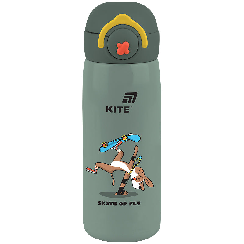 Термопляшка з кнопкою Kite K26-1221-1, Skate of fly, 430 мл