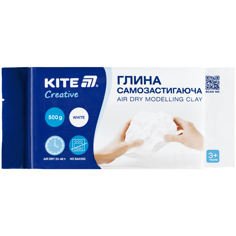 Самозастывающая глина Kite Creative, K-291, белая, 500 г