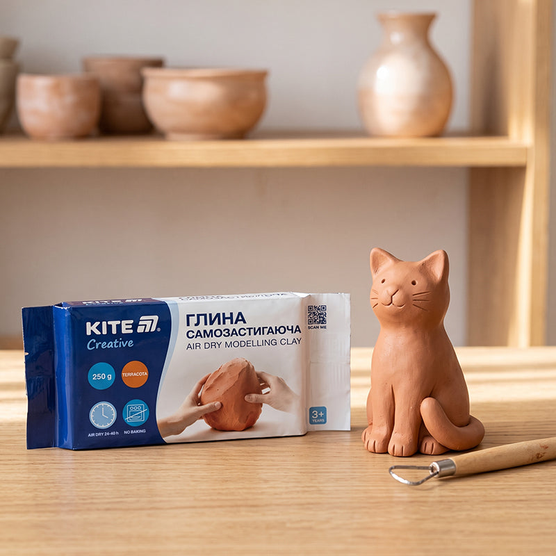 Самозастывающая глина Kite Creative, K-292-1, терракотовая, 250 г