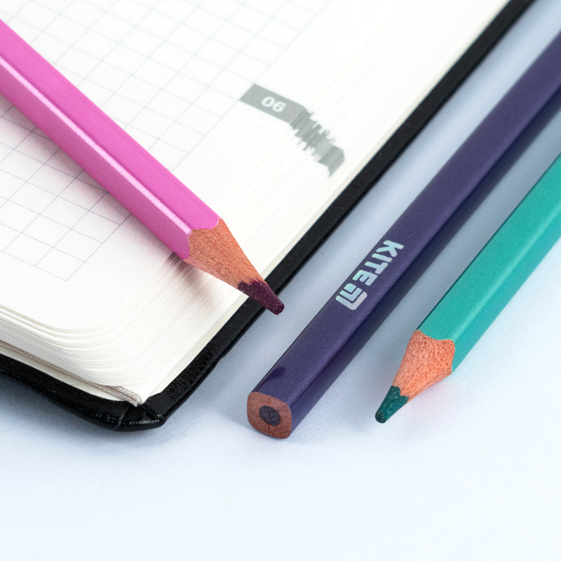 Олівці кольорові у пеналі Kite Creative Metallic K-1056-4, 12 кольорів