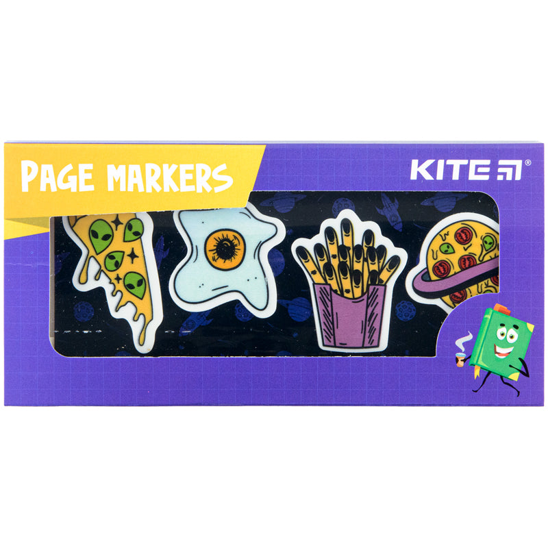 Закладки пластиковые Kite Space food K22-479-1, 4x20 шт, 35х50 мм