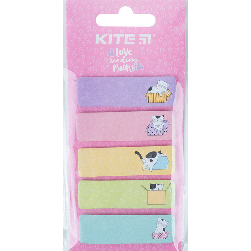 Закладка бумажная с рисунком Kite Cats K23-480-1, 100 шт, 5х15х50 мм, прямоугольная