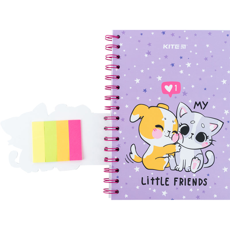 Блокнот с закладками с липким слоем Kite Friends K24-191-2, А5, 80 листов, клетка