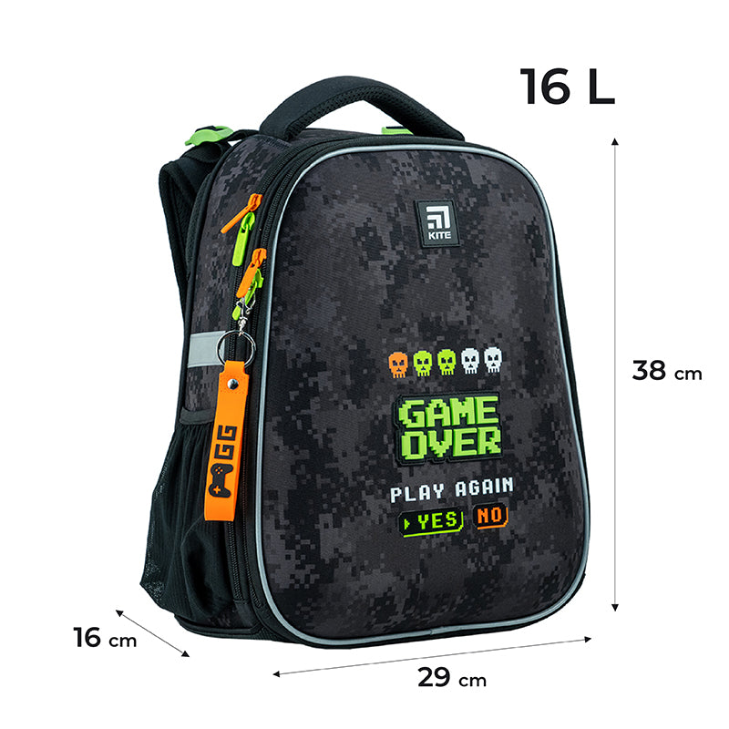Рюкзак школьный каркасный Kite Education Game Over K24-531M-6