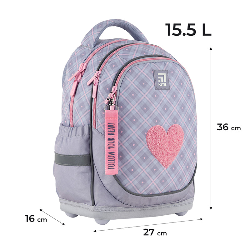 Рюкзак школьный Kite Education Fluffy Heart K24-724S-1