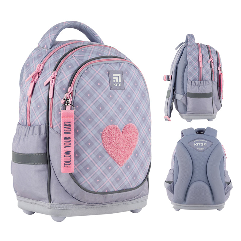 Школьный набор Kite Fluffy Heart SET_K24-724S-1 (рюкзак, пенал, сумка)