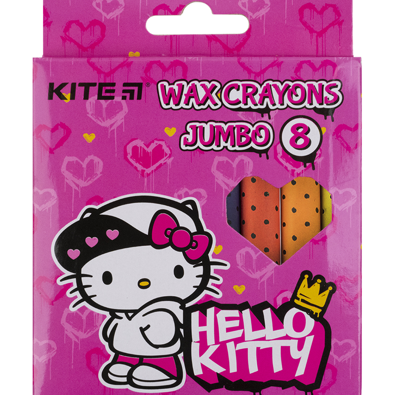 Мелки восковые Kite Jumbo Hello Kitty HK21-076, 8 цветов