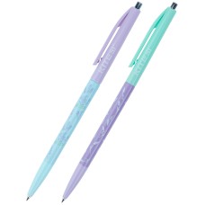 Ручка шариковая автоматическая Kite Flowers K21-361-2, синяя