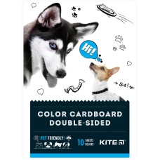 Картон кольоровий двосторонній Kite Dogs K22-289, А5