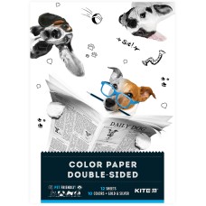 Бумага цветная двусторонняя Kite Dogs K22-287, А4