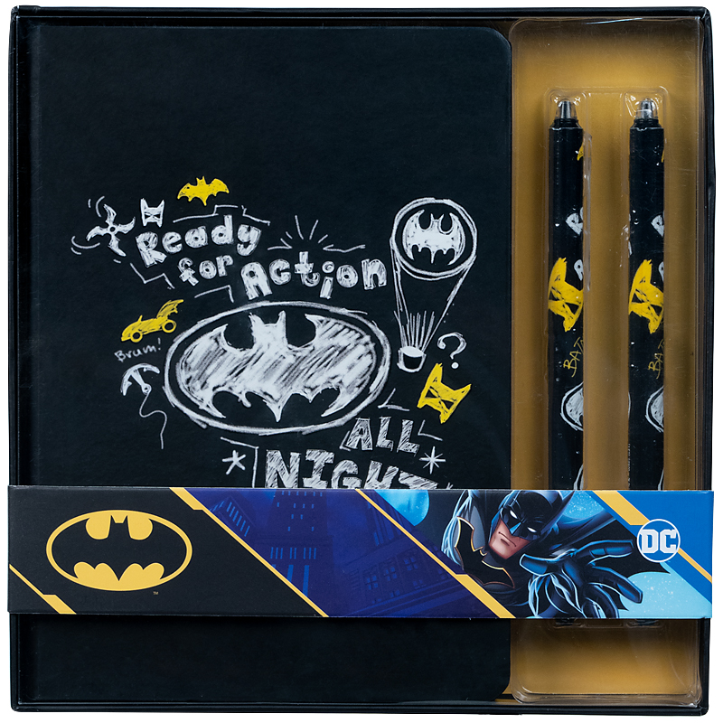 Набор подарочный блокнот+2 ручки Kite DC Comics DC21-499