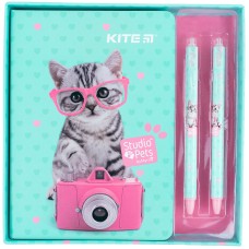 Набор подарочный блокнот+2 ручки Kite Studio Pets SP21-499