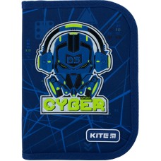 Пенал с наполнением Kite Cyber K22-622H-8, 1 отделение, 2 отворота