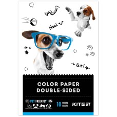 Бумага цветная двусторонняя Kite Dogs K22-293, А5