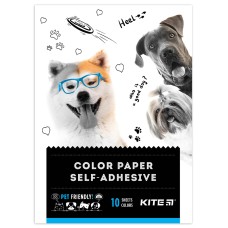 Папір кольоровий самоклейкий Kite Dogs K22-294, А5