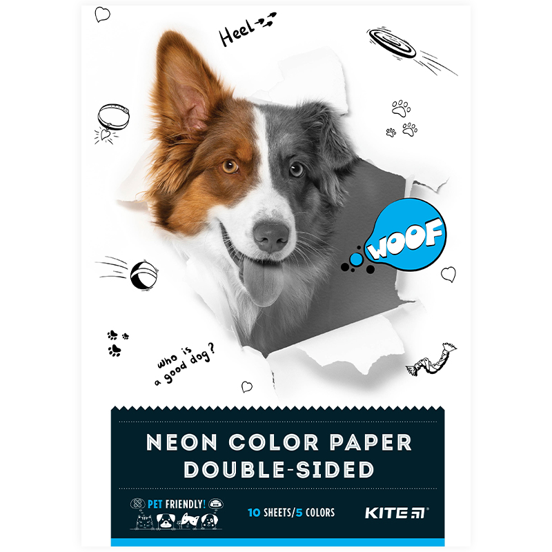Папір кольоровий неоновий Kite Dogs K22-252, A4