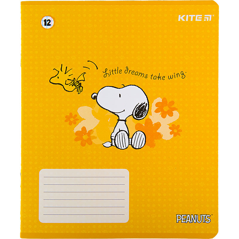 Тетрадь школьная Kite Snoopy SN22-232, 12 листов, клетка