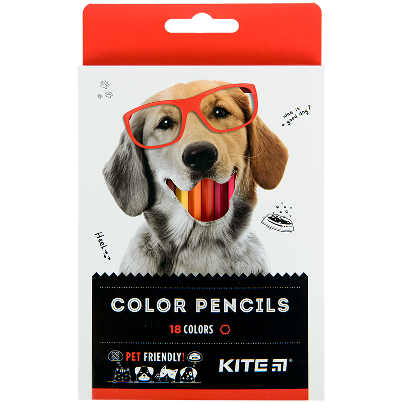 Карандаши цветные Kite Dogs K22-052-1, 18 цветов