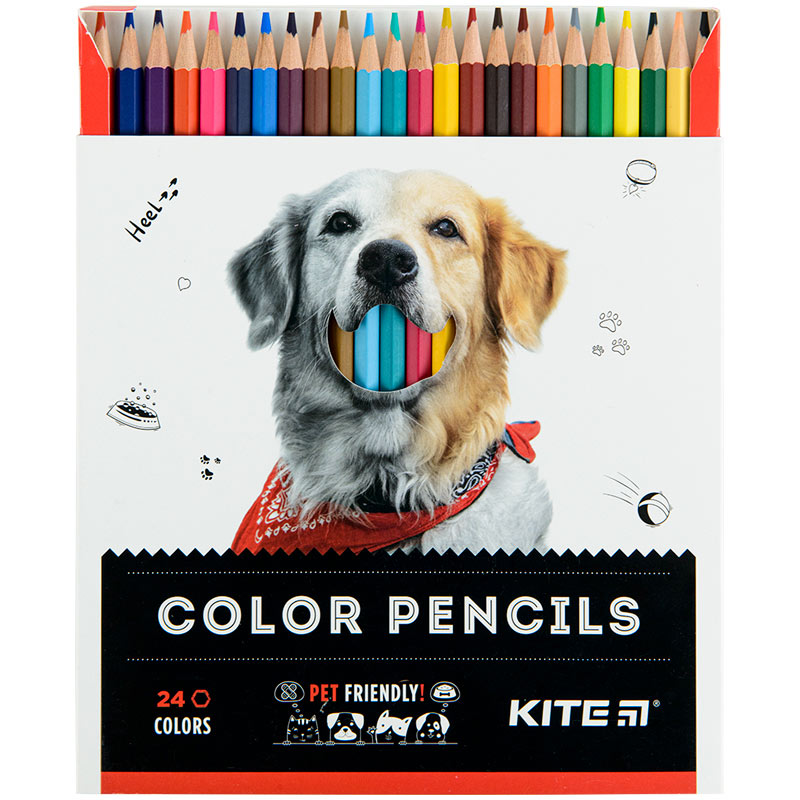 Карандаши цветные Kite Dogs K22-055-1, 24 цвета