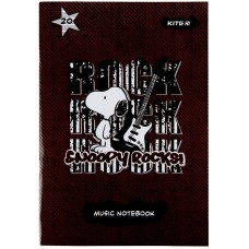 Тетрадь для нот Kite Snoopy SN22-404, A4, 20 листов