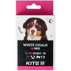 Белый мел Kite Dogs K22-079-12, 12 шт, круглая